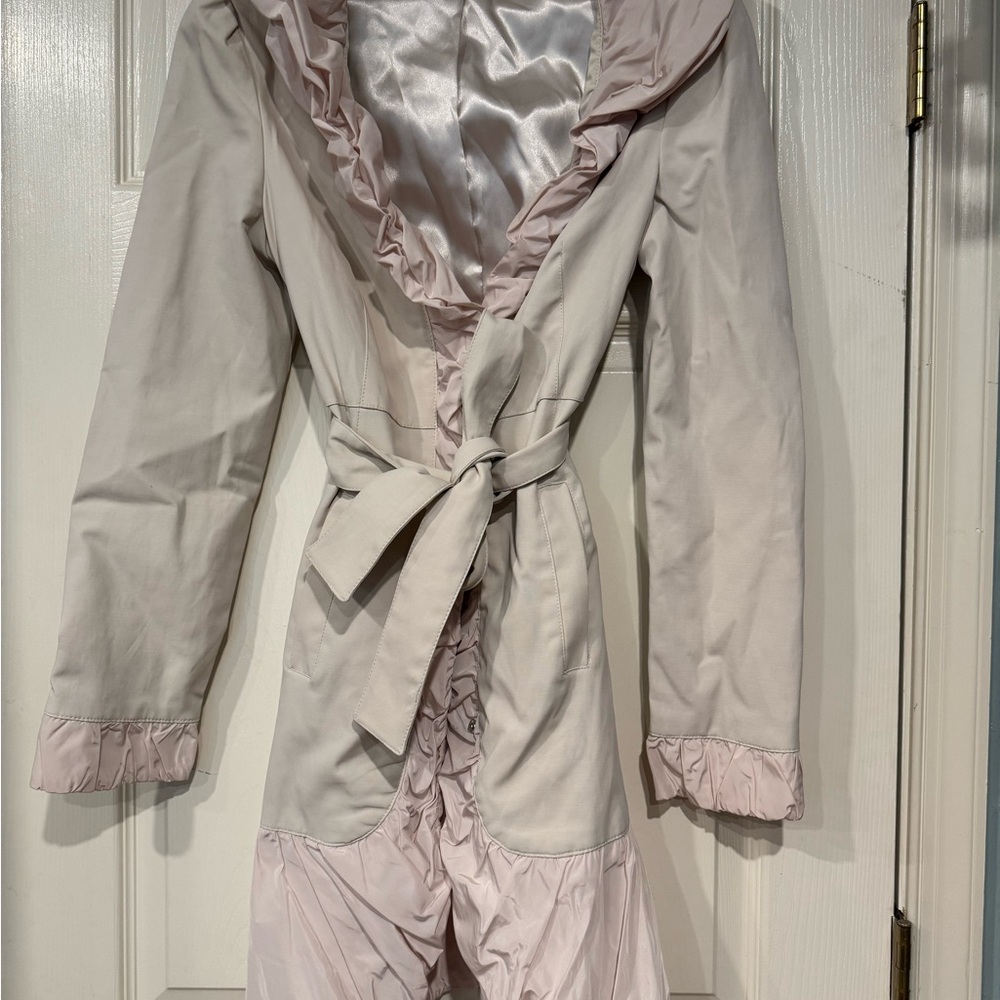 bebe Women's Pink and Cream Trench Coat